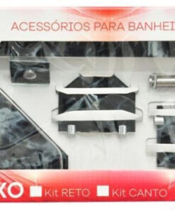 Kit Vildrex Mármore Luxo de canto 05 pç | Acessório para banheiro