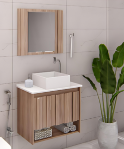 Sobre o produto O Armário Kit Traviso 63 com Pia Quinto da AJ Rorato é um conjunto completo que inclui um armário e uma pia, projetado para otimizar o espaço em banheiros compactos. A estrutura do armário é feita em MDP (Medium Density Particleboard), o que garante durabilidade e resistência à umidade. Além disso, o revestimento em BP (Baixa Pressão) proporciona maior resistência a riscos e facilita a limpeza. Este armário está disponível em várias cores, como branco e carvalho, ou combinações que conferem elegância e modernidade ao ambiente. Com uma largura de 63 cm, é ideal para banheiros pequenos ou médios. O armário oferece um bom espaço de armazenamento, com gavetas e portas que permitem guardar itens de higiene pessoal e limpeza, ajudando a manter o banheiro organizado. Por outro lado, a pia Quinto, feita de cerâmica de alta qualidade, possui um design moderno e funcional. A cuba integrada, por exemplo, facilita o escoamento da água. A pia é projetada para se ajustar perfeitamente ao armário, criando assim uma unidade coesa e elegante. Além disso, o kit vem com todas as peças necessárias para uma montagem simples e rápida, tornando-o uma excelente opção para quem busca otimizar o espaço disponível no banheiro. Além da funcionalidade, o Kit Traviso com Pia Quinto da AJ Rorato oferece um estilo moderno que pode ser facilmente combinado com diferentes estilos de decoração. Portanto, é uma escolha excelente para quem busca qualidade, funcionalidade e um visual moderno para o banheiro. [divider] Sobre nós  Bem-vindo ao Atacadão dos Pisos, o destino final para todas as suas necessidades de materiais de construção! Com nossa ampla gama de produtos, ajudamos você a construir a casa dos seus sonhos. Nossa loja tem tudo que você precisa, desde pisos até revestimentos e muito mais. Além disso, com mais de 300 modelos de pisos e revestimentos à sua escolha, você encontra exatamente o que procura para dar o acabamento perfeito à sua casa. Entendemos que o tempo é fundamental quando se trata de projetos de construção. Por isso, oferecemos entrega em até 48 horas dentro do estado do Rio de Janeiro. Dessa forma, você não precisa se preocupar com atrasos ou tempos de espera prolongados. Nós temos você coberto! No Atacadão dos Pisos, também proporcionamos opções de pagamento flexíveis para facilitar sua compra. Você pode pagar em até 10 vezes sem juros, permitindo que você se concentre na construção da sua casa sem se preocupar com o encargo financeiro. Queremos fazer parte da sua felicidade, ajudando na construção da casa dos sonhos. Reconhecemos que uma casa confortável e acolhedora é essencial para o bem-estar geral. Por isso, queremos ajudá-lo a alcançar essa felicidade, fornecendo-lhe os melhores materiais de construção. Convidamo-lo a visitar a nossa loja física, onde o nosso pessoal simpático e experiente terá todo o prazer em ajudá-lo na sua compra. Estamos localizados em Av. Presidente Lincoln, 411 ou 410 | Jardim Meriti - São João de Meriti, RJ, e mal podemos esperar para recebê-lo! Venha e veja você mesmo porque o Atacadão dos Pisos é a melhor escolha para todas as suas necessidades, proporcionando uma casa recheada de felicidade para você e sua família. Veja mais como O Armário Kit Traviso 63 clicando aqui!