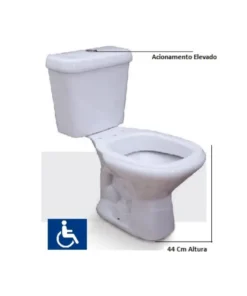 Vaso Com Caixa Acoplado Branco Acessibilidade