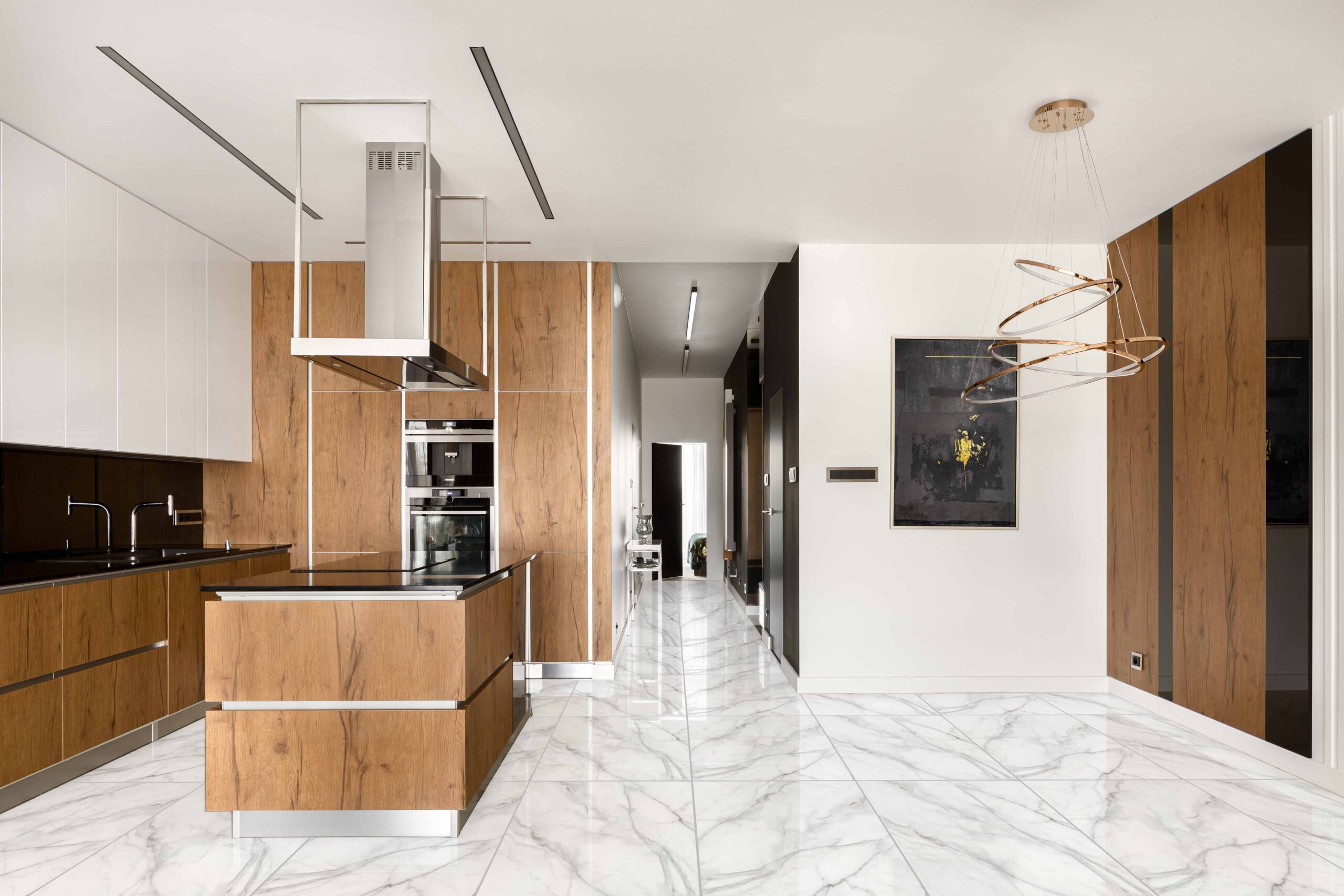 Spacious kitchen with island