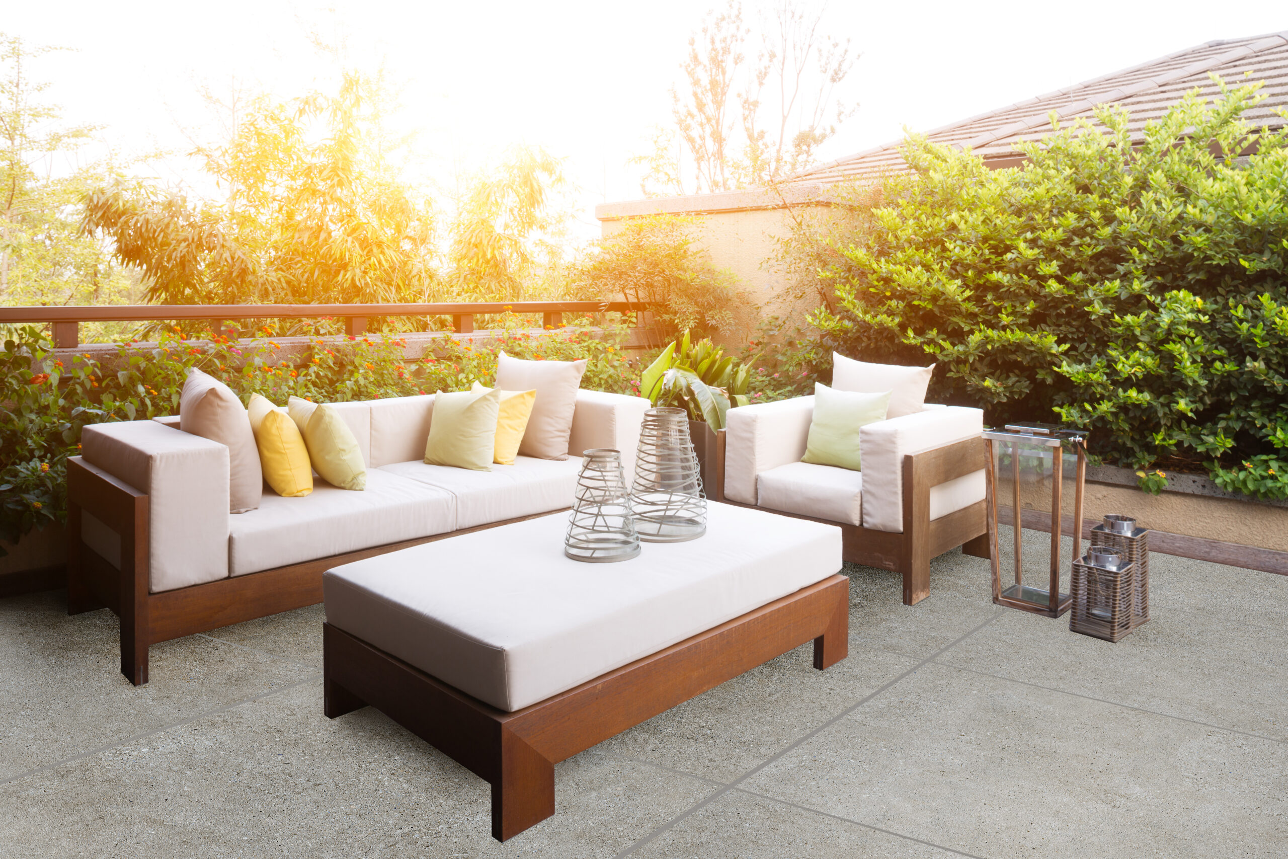 elegant furniture and design in modern patio