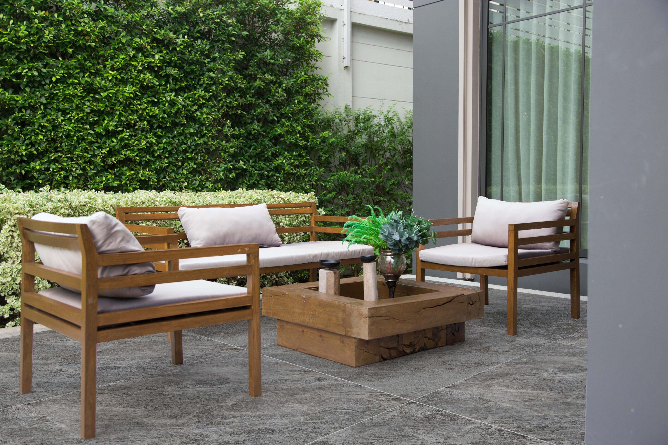 Wooden furniture set.